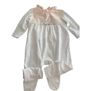 Carrément Beau footie pajamas 100% cotton🎀 detail high ruffle collar 18months